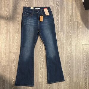 Levi's Dark Blue Flare Jeans with Subtle Fade